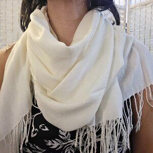 Gorgeous White Shawl Scarf